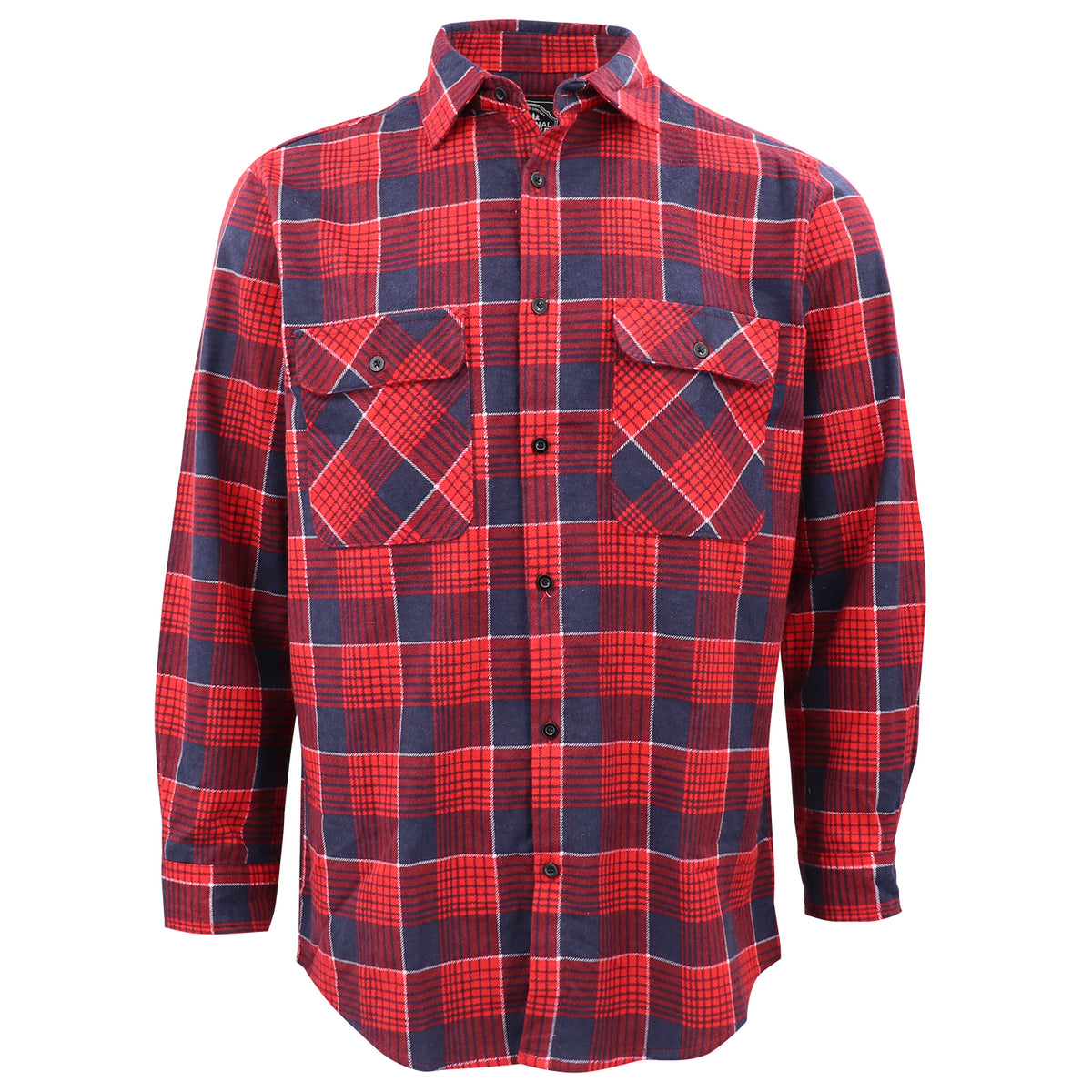 Men's 100% Cotton Flannelette Shirt Long Sleeve Plaid Check Flannel w Pockets, Crimson Tide Plaid, L