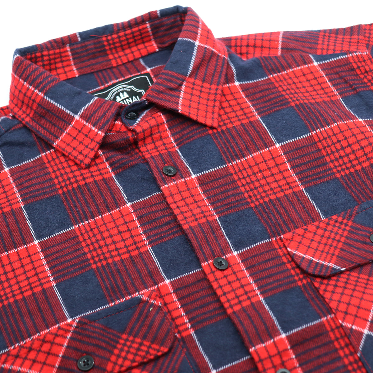 Men's 100% Cotton Flannelette Shirt Long Sleeve Plaid Check Flannel w Pockets, Crimson Tide Plaid, XL