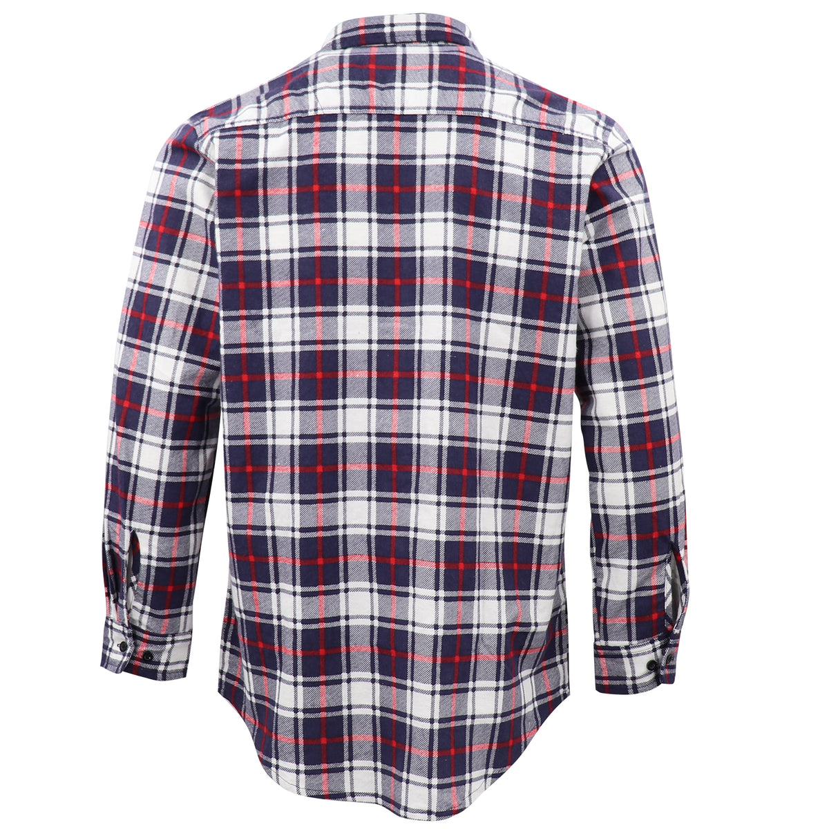 Men's 100% Cotton Flannelette Shirt Long Sleeve Plaid Check Flannel w Pockets, Snowfall Navy Plaid, 3XL