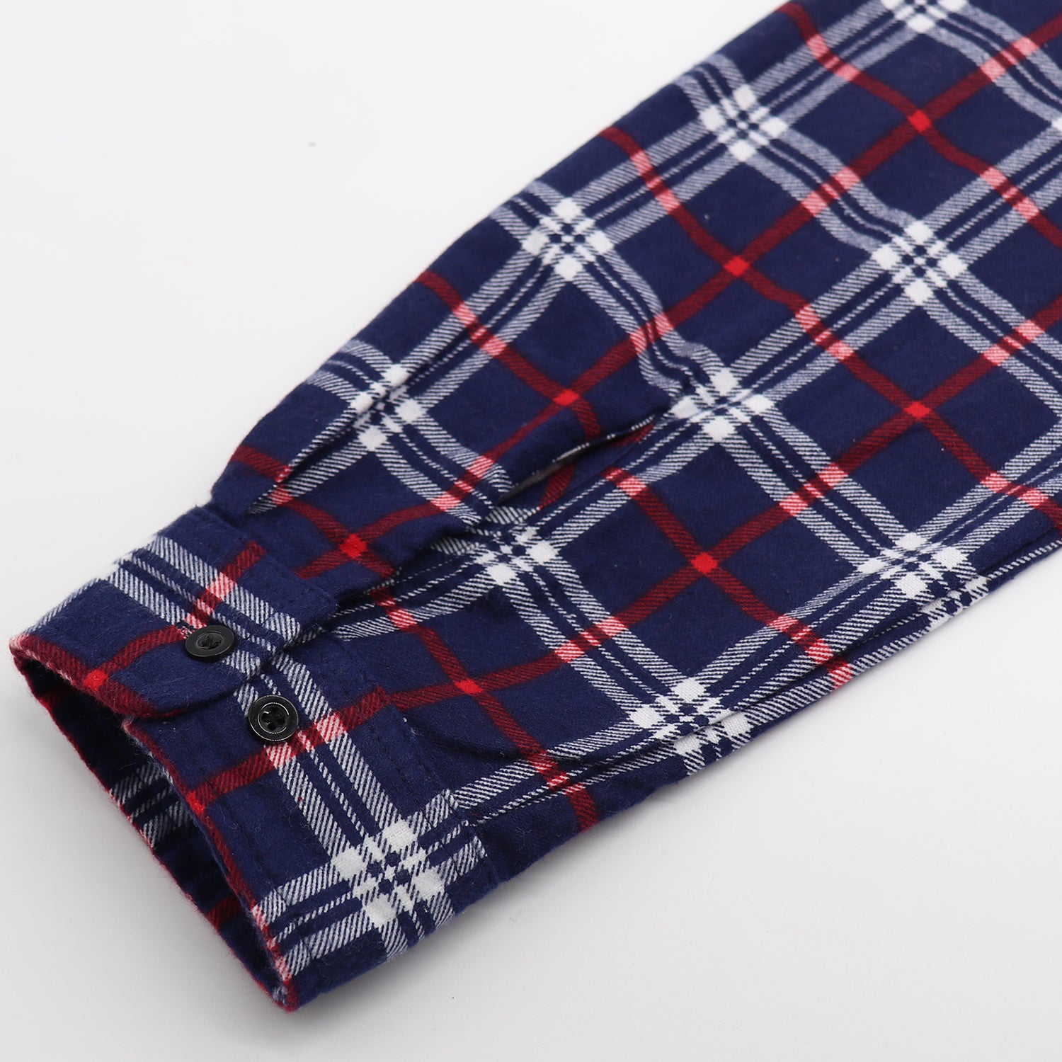 Men's 100% Cotton Flannelette Shirt Long Sleeve Plaid Check Flannel w Pockets, Patriot Navy Plaid, M