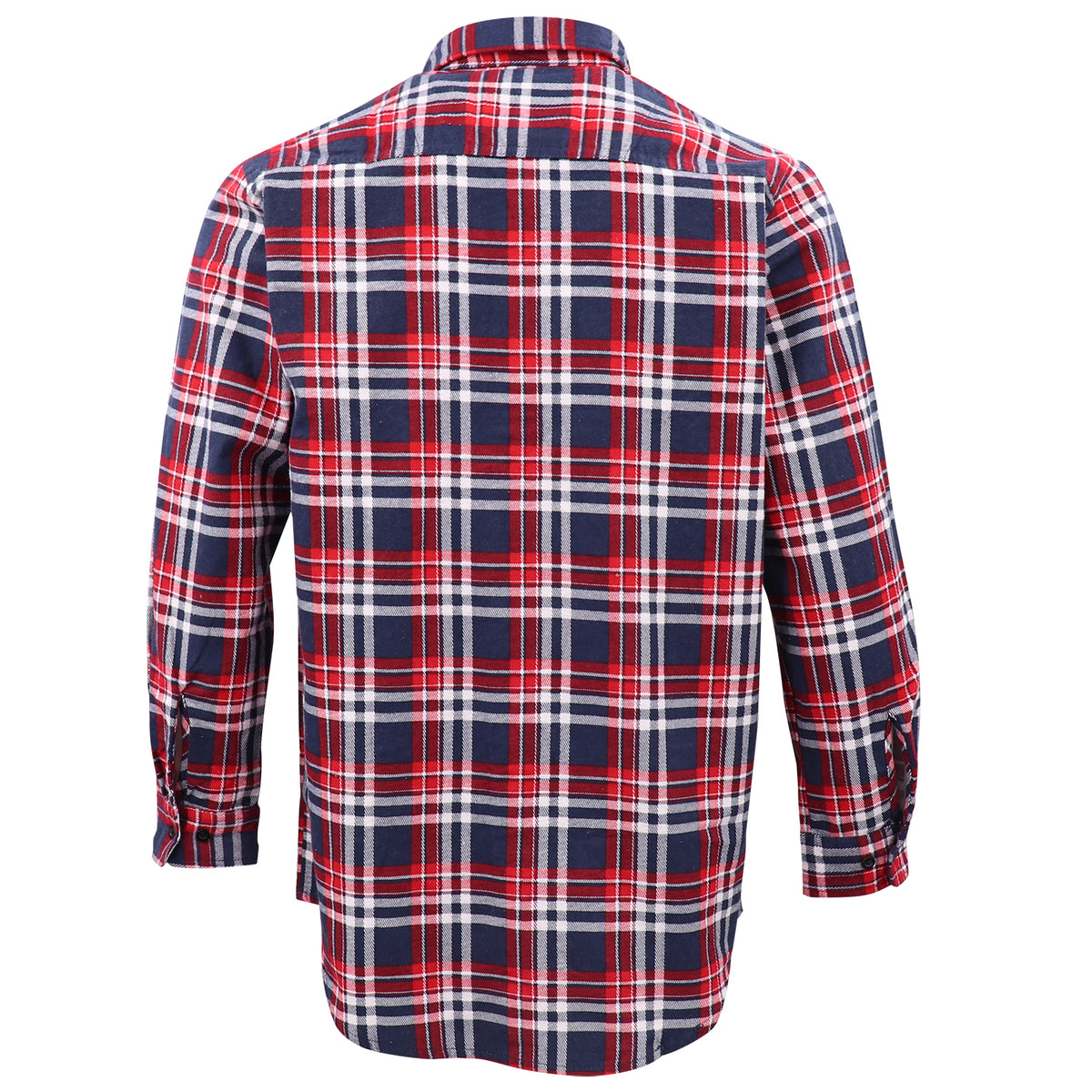 Men's 100% Cotton Flannelette Shirt Long Sleeve Plaid Check Flannel w Pockets, Heritage Red Plaid, M