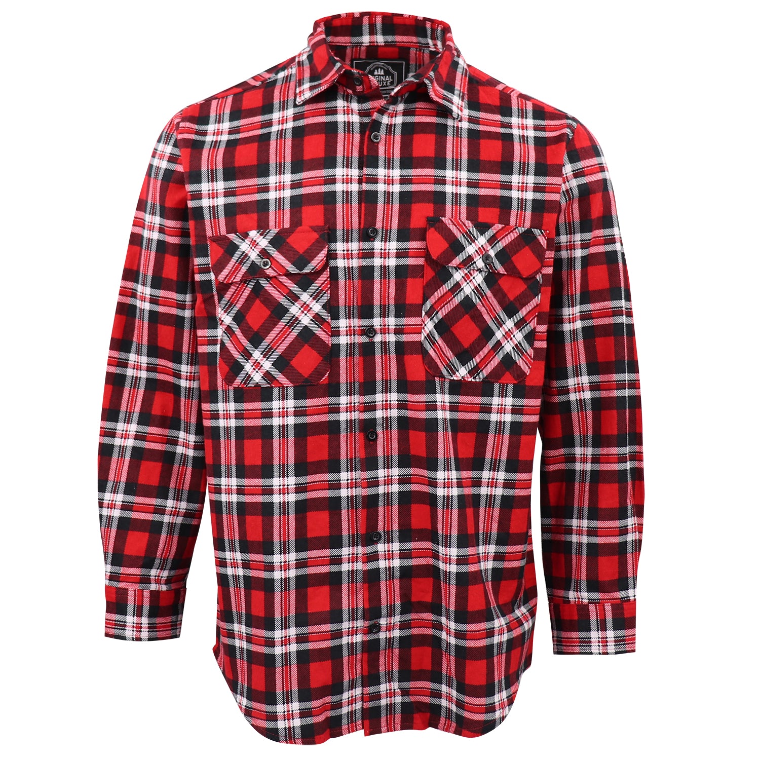 Men's 100% Cotton Flannelette Shirt Long Sleeve Plaid Check Flannel w Pockets, Crimson Knight Plaid, L