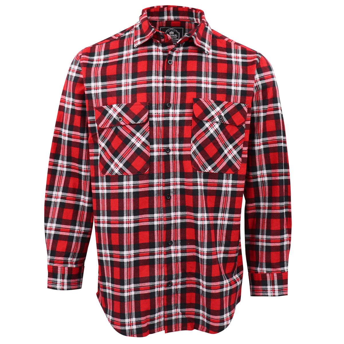 Men's 100% Cotton Flannelette Shirt Long Sleeve Plaid Check Flannel w Pockets, Crimson Knight Plaid, 2XL
