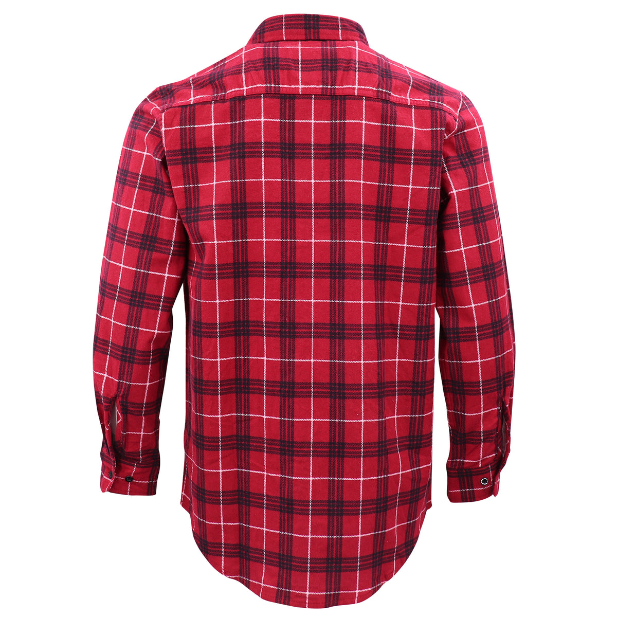 Men's 100% Cotton Flannelette Shirt Long Sleeve Plaid Check Flannel w Pockets, Scarlet Ember Plaid, XL