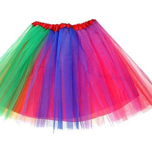 New Adults Tulle Tutu Skirt Dressup Party Costume Ballet Womens Girls Dance Wear, Rainbow_I (6 Colours), Adults