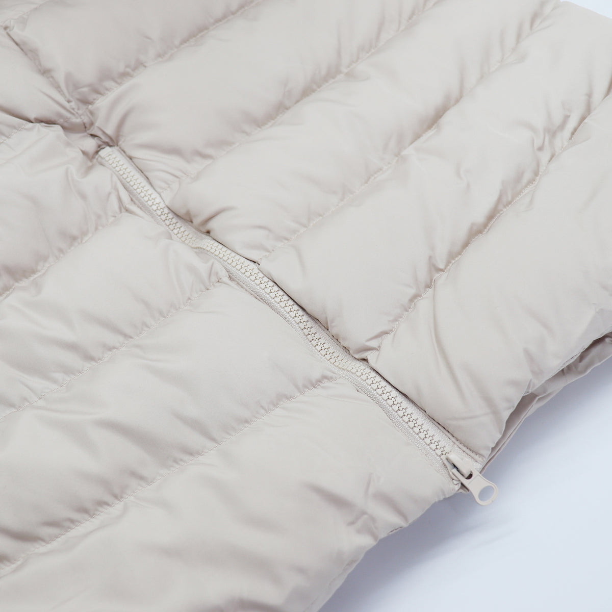 Women's Longline Padded Vest Hooded Jacket Puffer Puffy Quilted Zip Coat Gilet, Khaki, 10