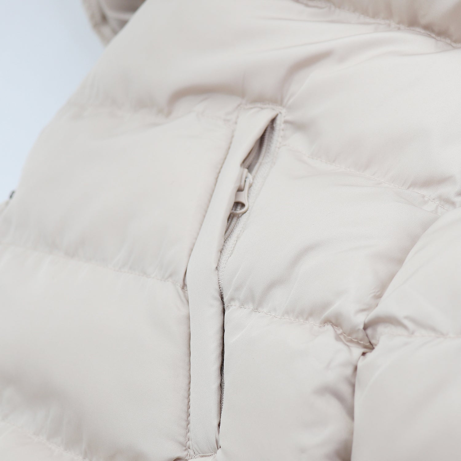 Women's Longline Padded Vest Hooded Jacket Puffer Puffy Quilted Zip Coat Gilet, Khaki, 10