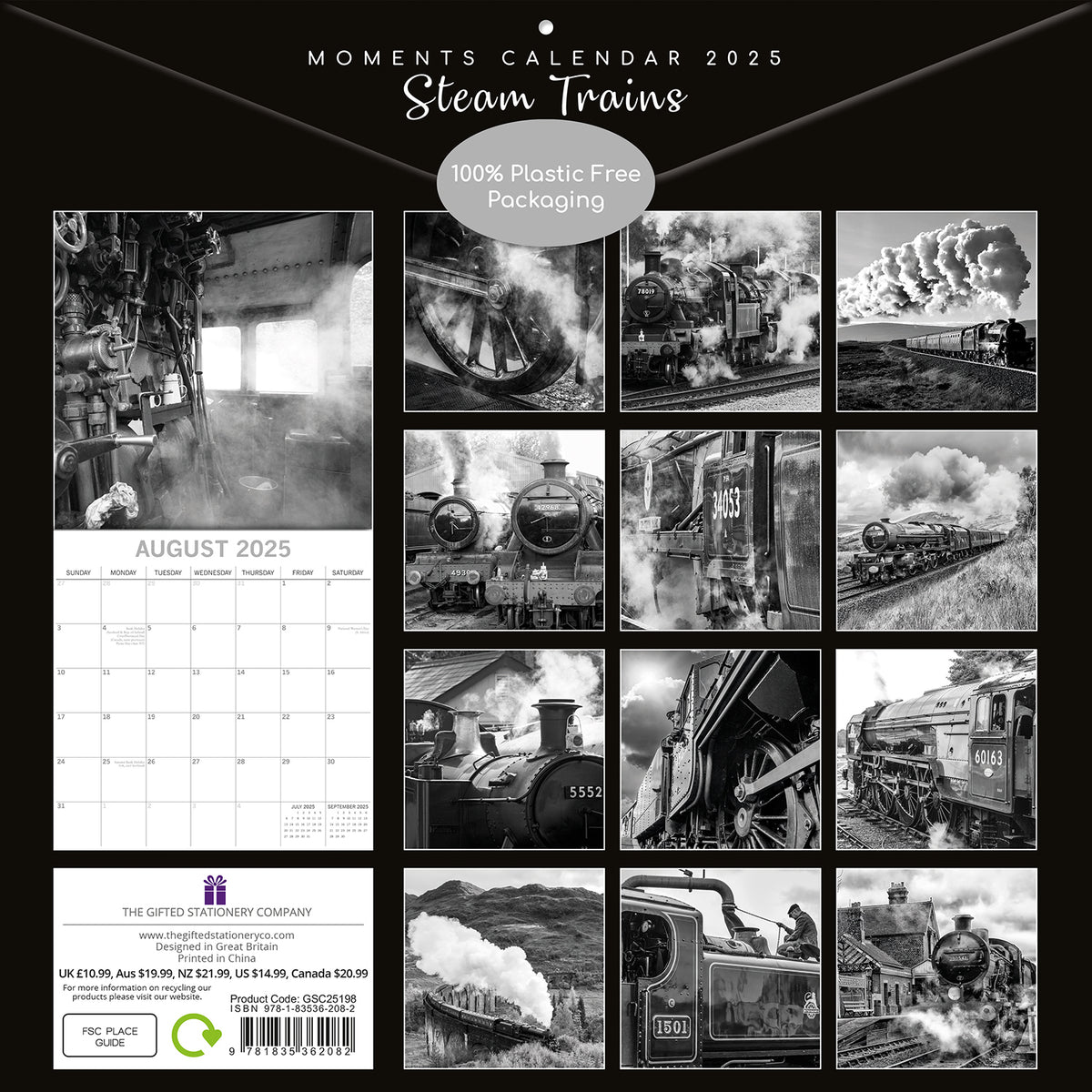 Seascapes - 2025 Square Wall Calendar 16 Months Premium Planner Christmas Gift