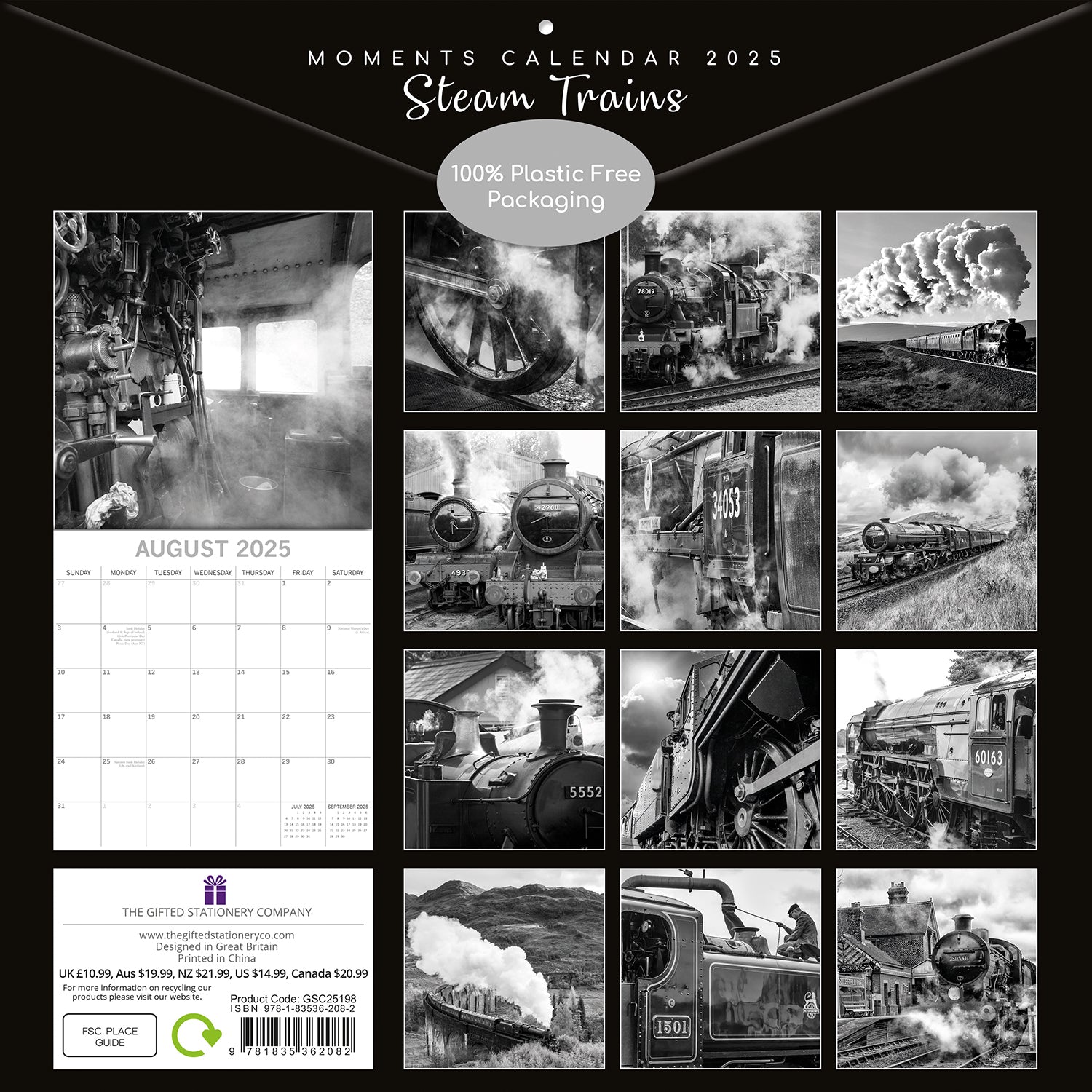 Seascapes - 2025 Square Wall Calendar 16 Months Premium Planner Christmas Gift