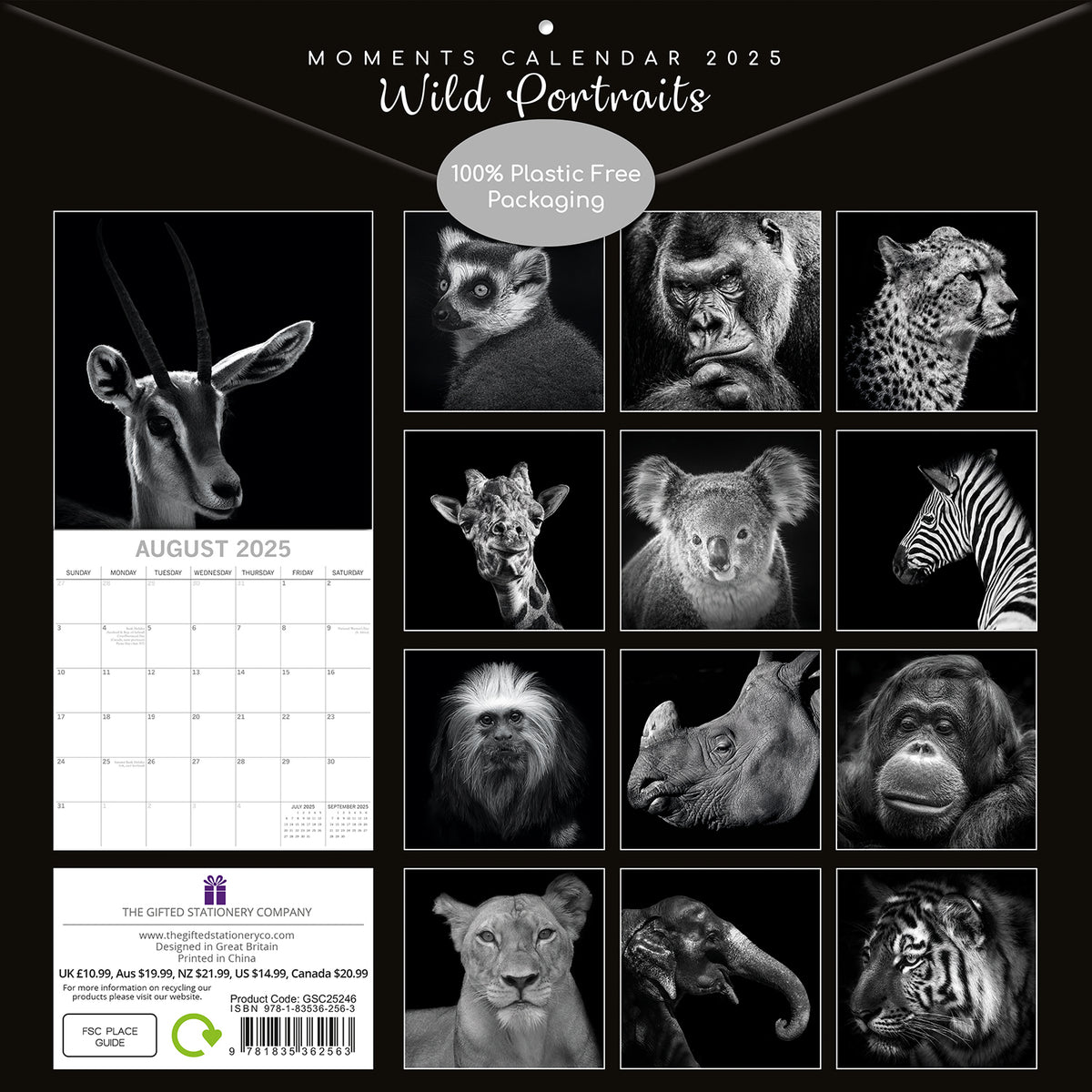 Seascapes - 2025 Square Wall Calendar 16 Months Premium Planner Christmas Gift