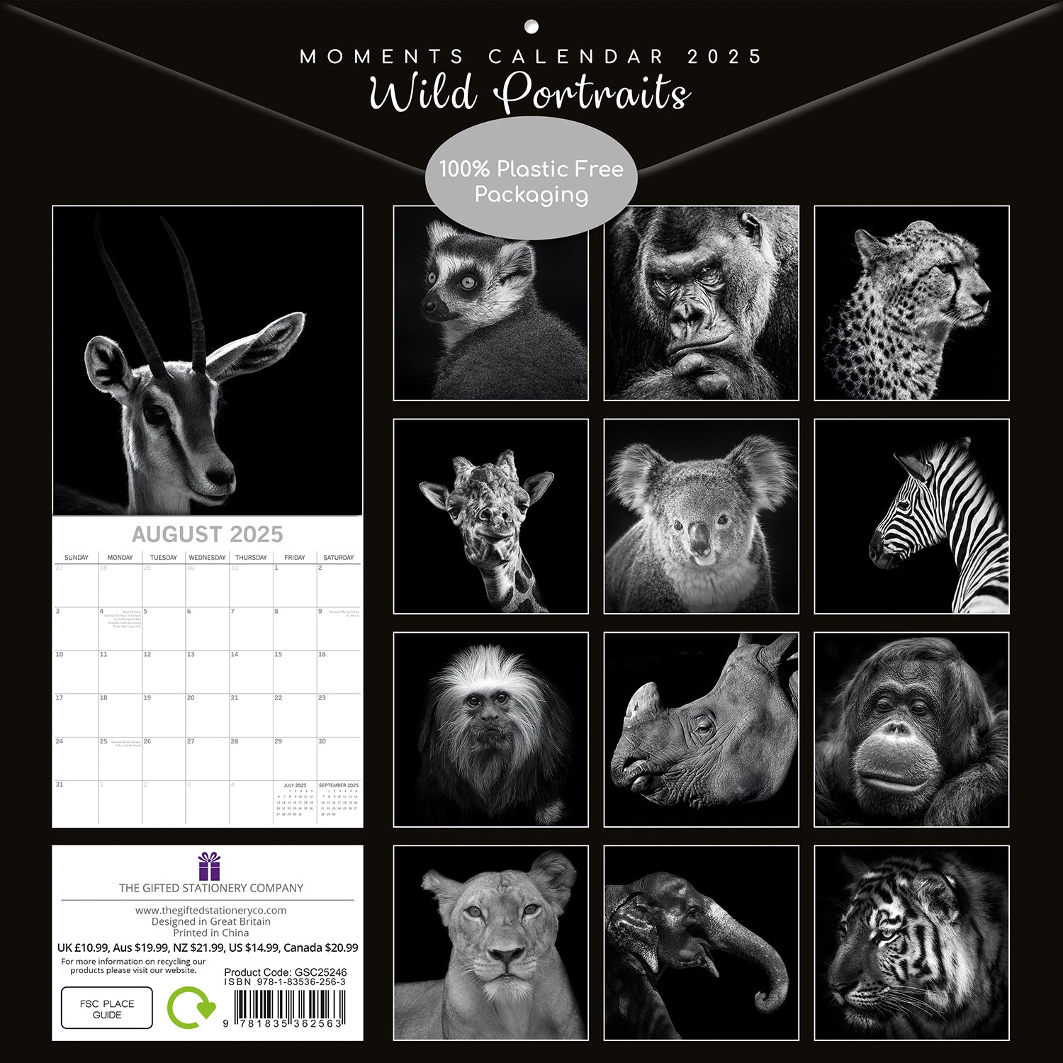 Seascapes - 2025 Square Wall Calendar 16 Months Premium Planner Christmas Gift