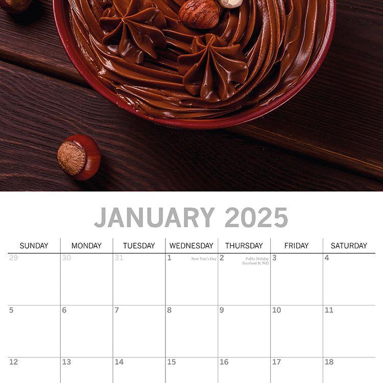 Chocolate 2025 Square Wall Calendar Food 16-Month Christmas Premium Planner Gift