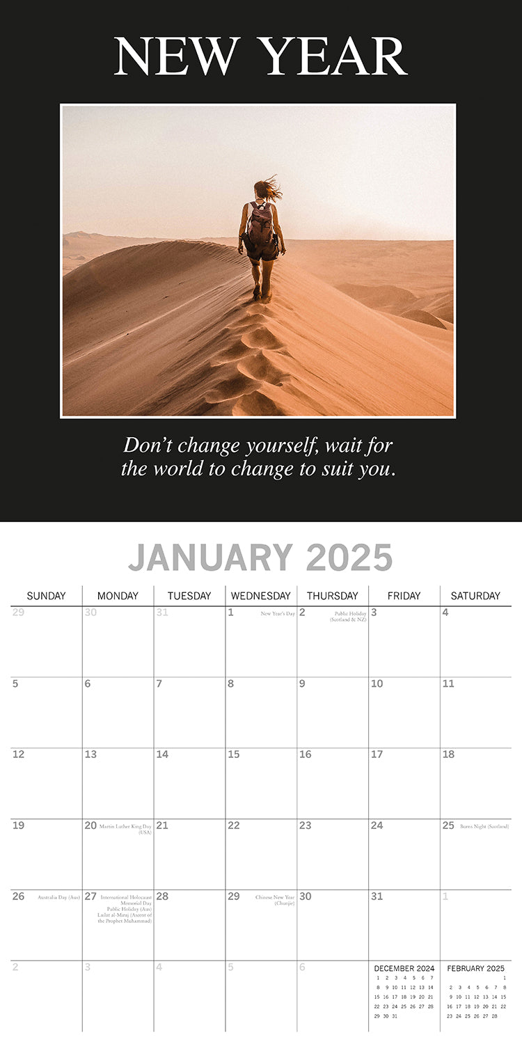 Demotivation - 2025 Square Wall Calendar 16 Months Premium Planner New Year Gift