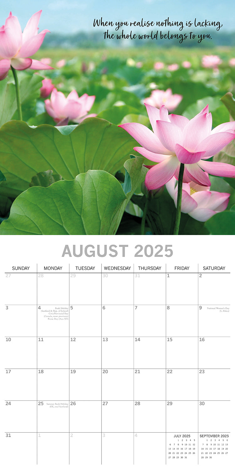 Zen - 2025 Square Wall Calendar 16-Month Christmas New Year Premium Planner Gift