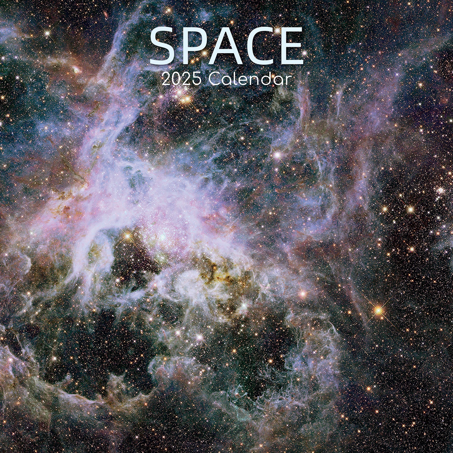 Space 2025 Square Wall Calendar 16-Month Christmas New Year Premium Planner Gift