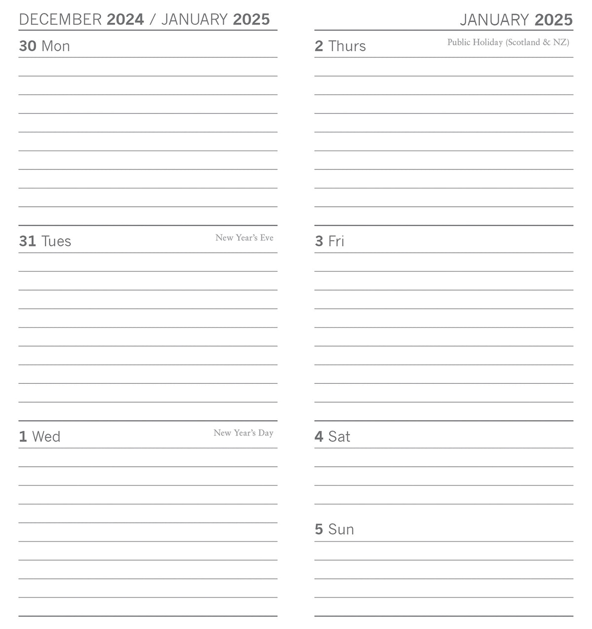 Birds - 2025 Flexi Pocket Diary Premium Planner Animal Christmas Xmas New Year