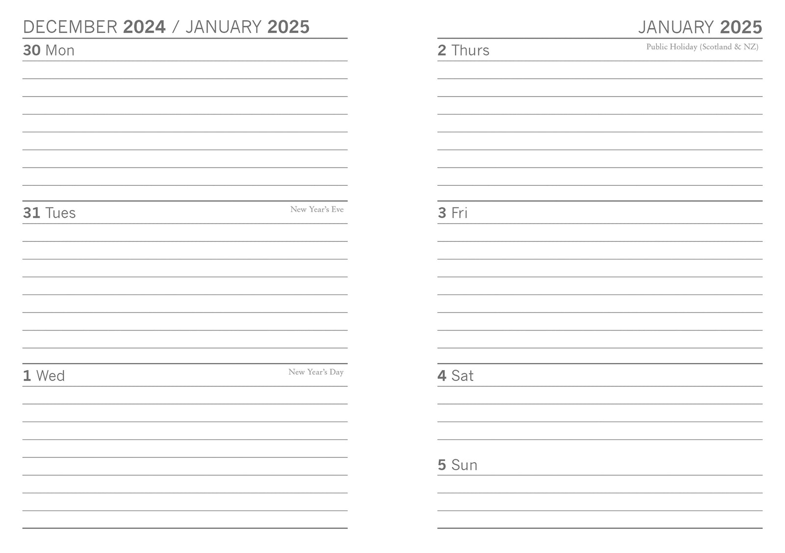 Hana-akari - 2025 Premium A6 Flexi Pocket Diary Planner Christmas New Year Gift