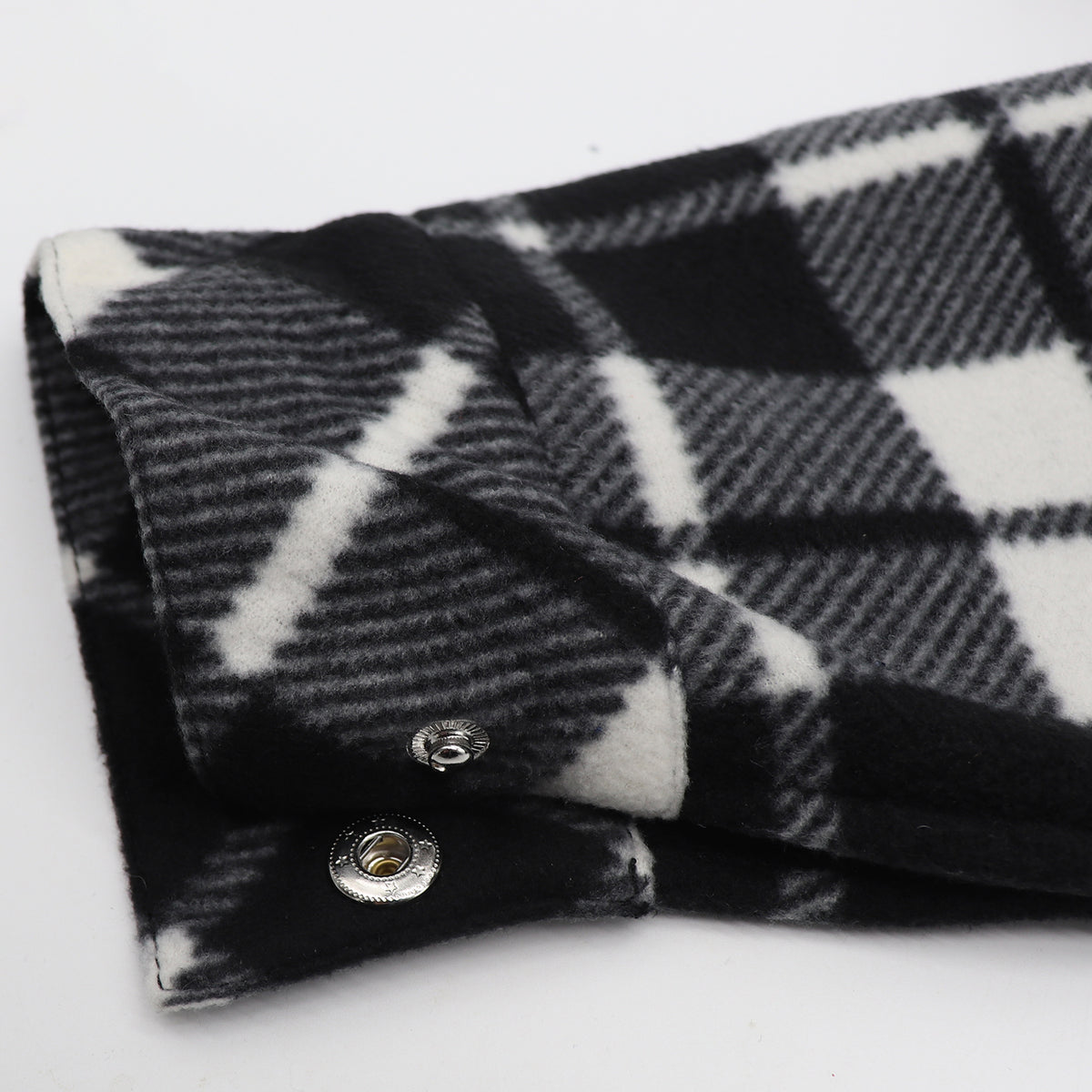 Men's Hooded Flannel Jacket Flannelette Plaid Fleece Shirt Zip Up Winter Coat, Black, M