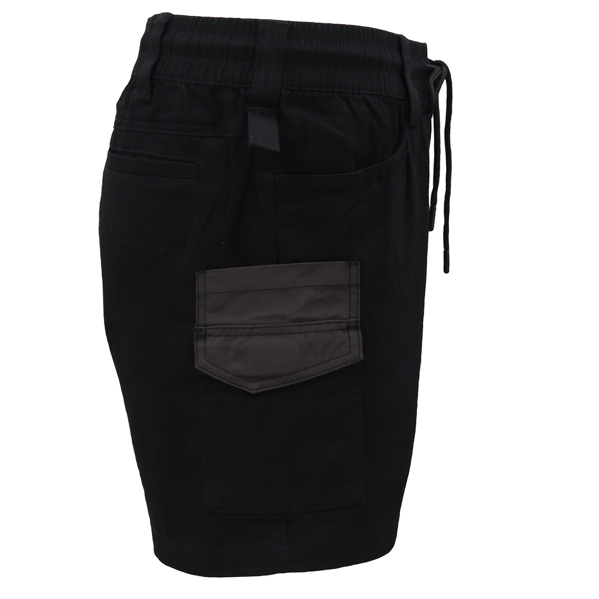 Mens Cargo Cotton Work Shorts 10 Pockets Tradies Utility Pants Workwear Trousers, Black, 30