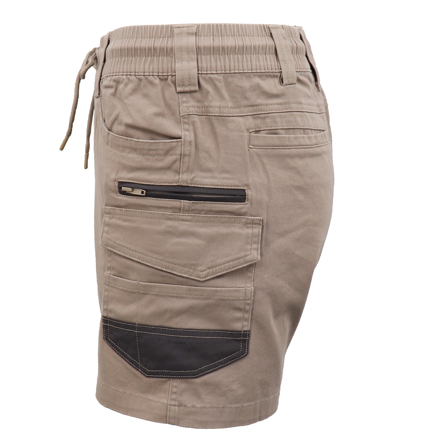 Mens Cargo Cotton Work Shorts 10 Pockets Tradies Utility Pants Workwear Trousers, Khaki, 32