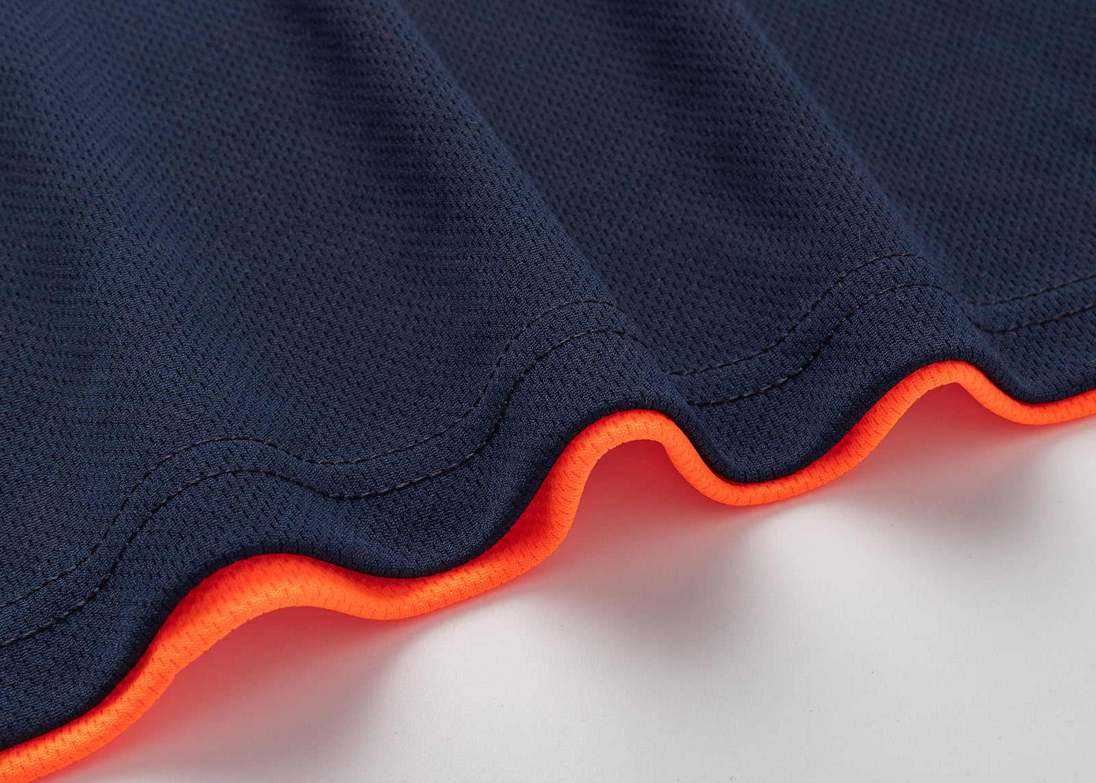 HI VIS Long Sleeve Polo Shirt Reflective Tape Safety Tradie Work Wear Tops Tee, Fluro Orange / Navy, M