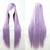 New 80cm Straight Sleek Long Full Hair Wigs w Side Bangs Cosplay Costume Womens, Light Purple