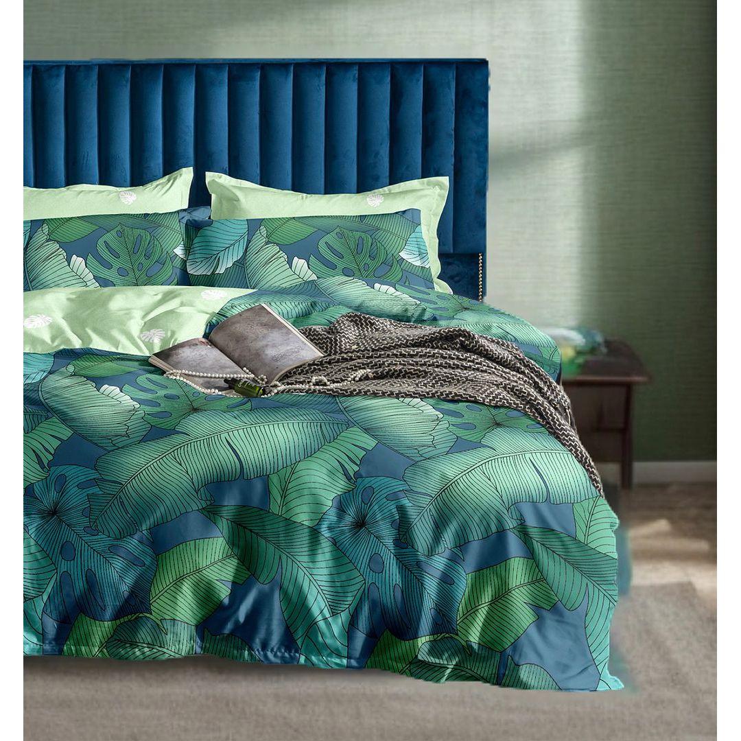 Kalena Leaves Quilt Cover Set - Super King Size