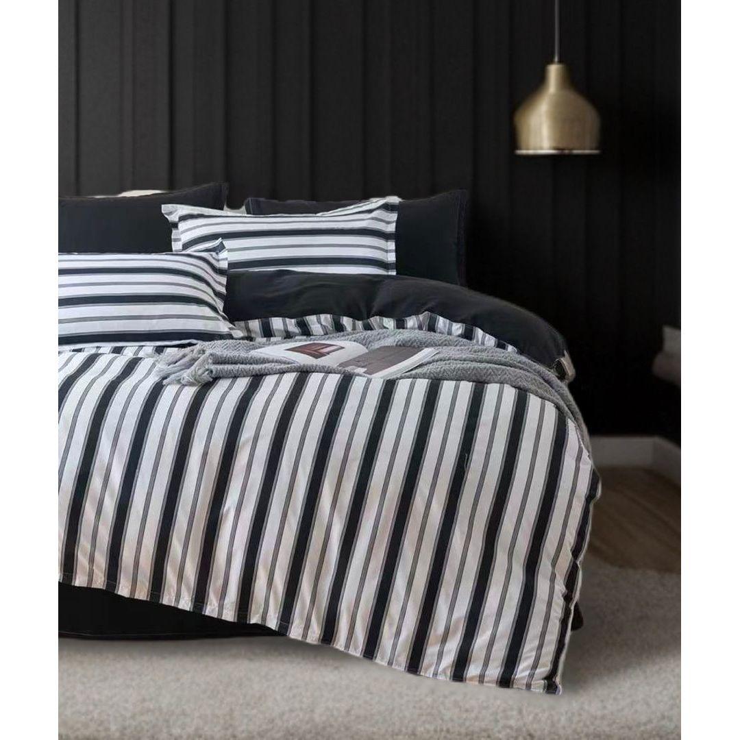 Ascar Striped Quilt Cover Set - Super King Size