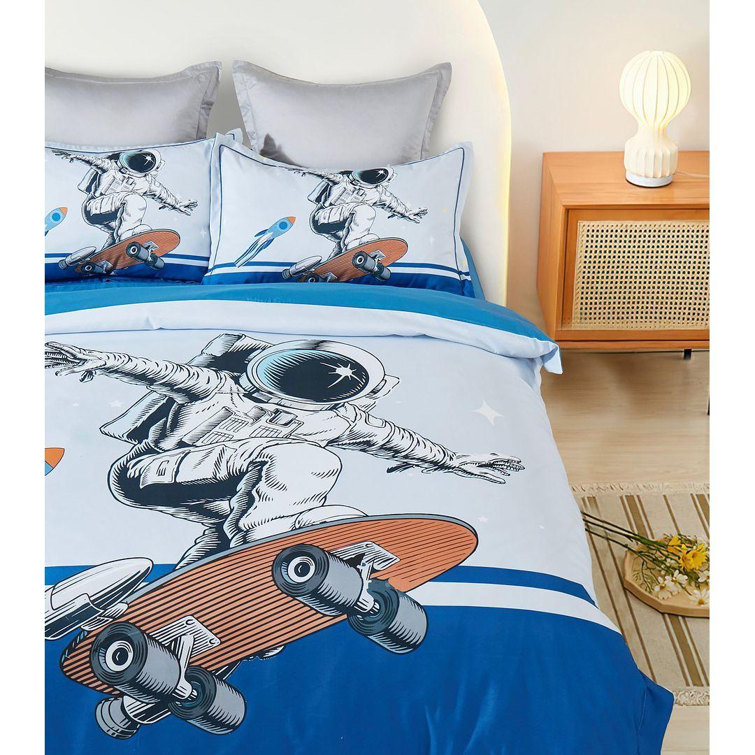 Astronaut Kids Quilt Cover Set - Double Size