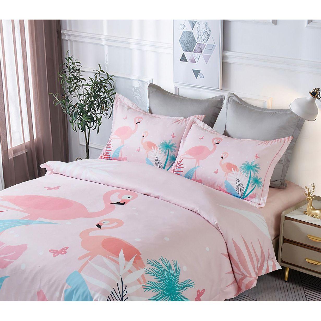 Flamingo Kids Quilt Cover Set - Double Size