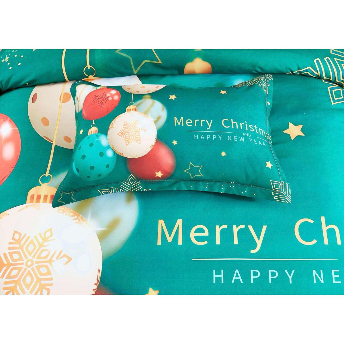 Christmas New Year Quilt Cover Set - King Size