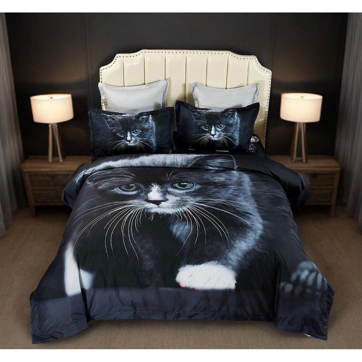 Cat Quilt Cover Set - Queen Size