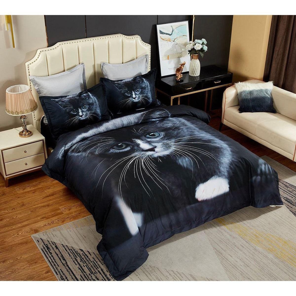 Cat Quilt Cover Set - Super King Size