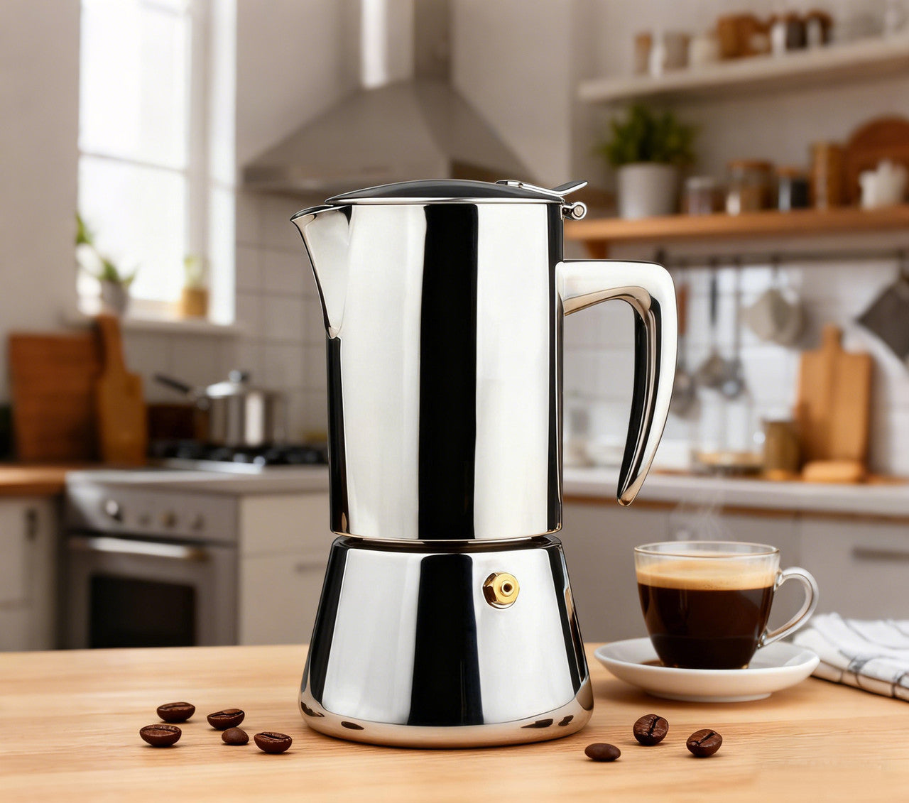 6 Cups Stainless Steel Moka Pot Coffee Maker