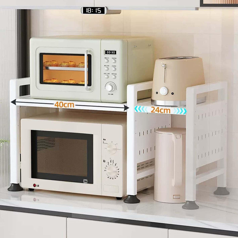 Multifunctional Microwave Shelf Storage Cutlery Tray Spice Holder Kitchen Rack Black