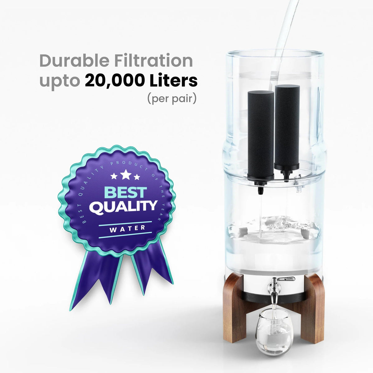 Phoenix Stainless Steel 6L with Fluoride & Smart Carbon Filter - No Stand