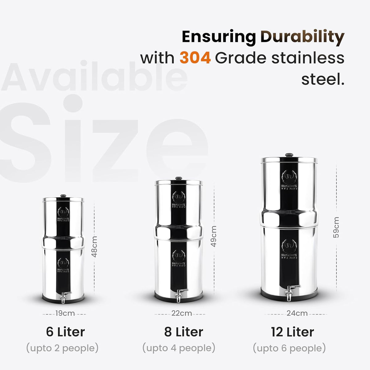 Phoenix Stainless Steel 8L with Smart Carbon Filter