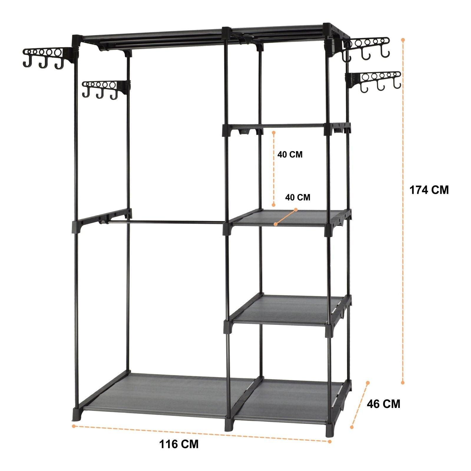 Sorti Freestanding Portable Closet Metal Wardrobe Garment Rack Hanger