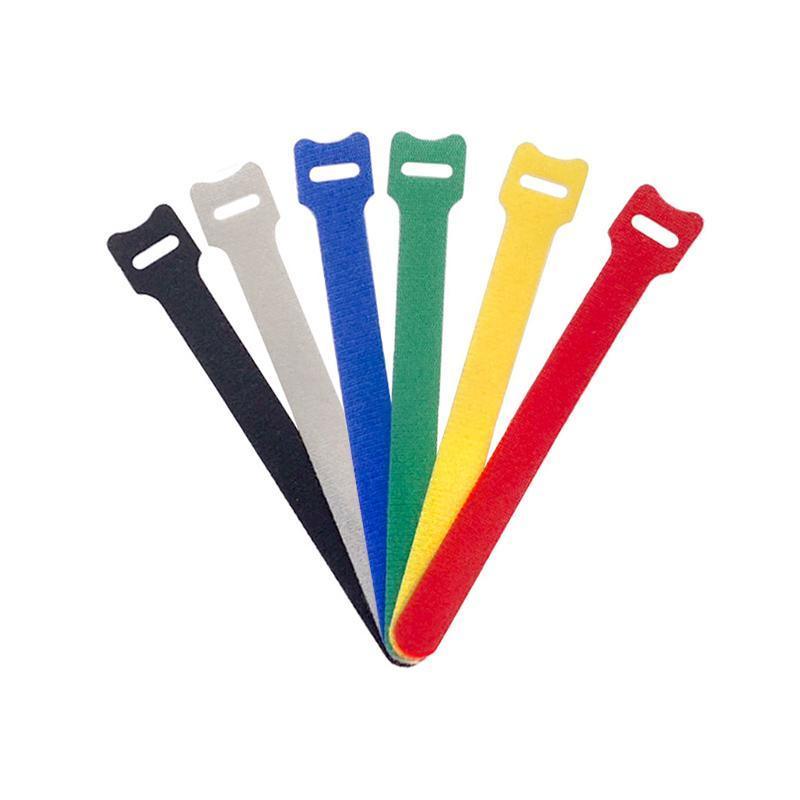 100PCS Reusable Cable Tie Nylon Hook Loop Strap Cord Ties PC TV Organiser - Colourful-100PCS