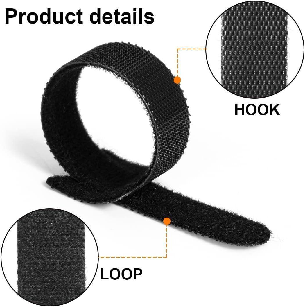 100PCS Reusable Cable Tie Nylon Hook Loop Strap Cord Ties PC TV Organiser - Colourful-100PCS