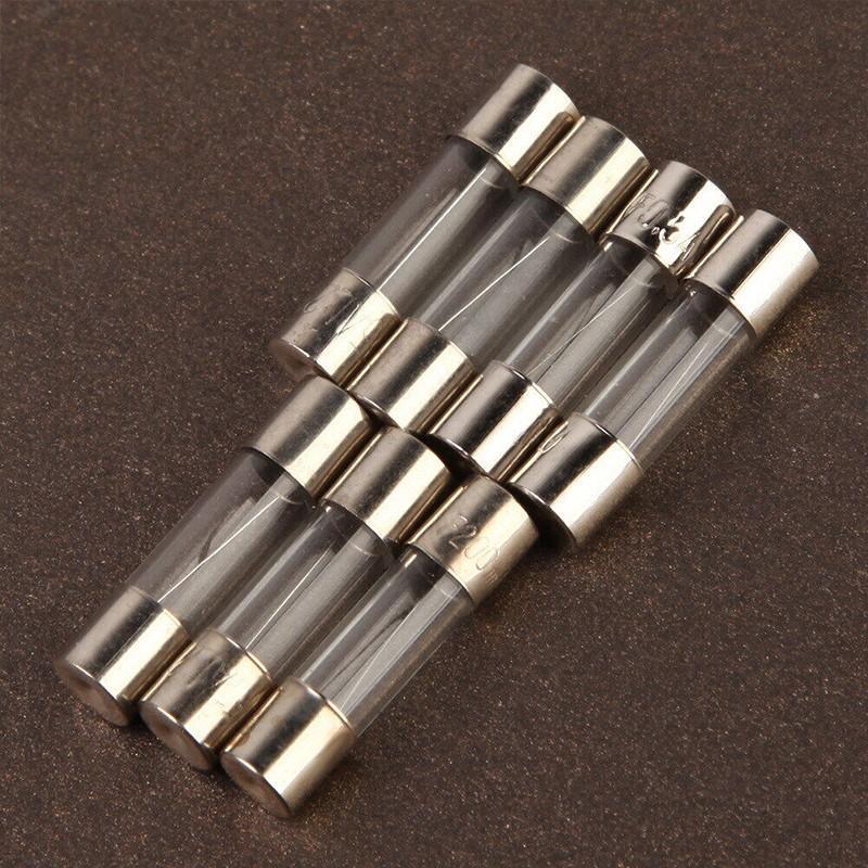 100Pcs Fast-Blow Glass Tube Fuses 5 x 20mm Quick Blow Assortment Kit