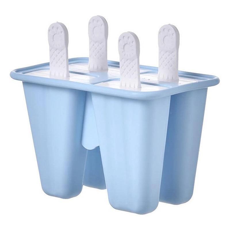 Silicone Ice Cream Mould Block Frozen Molds Icy Pole Jelly Popsicle - Blue-10Grid