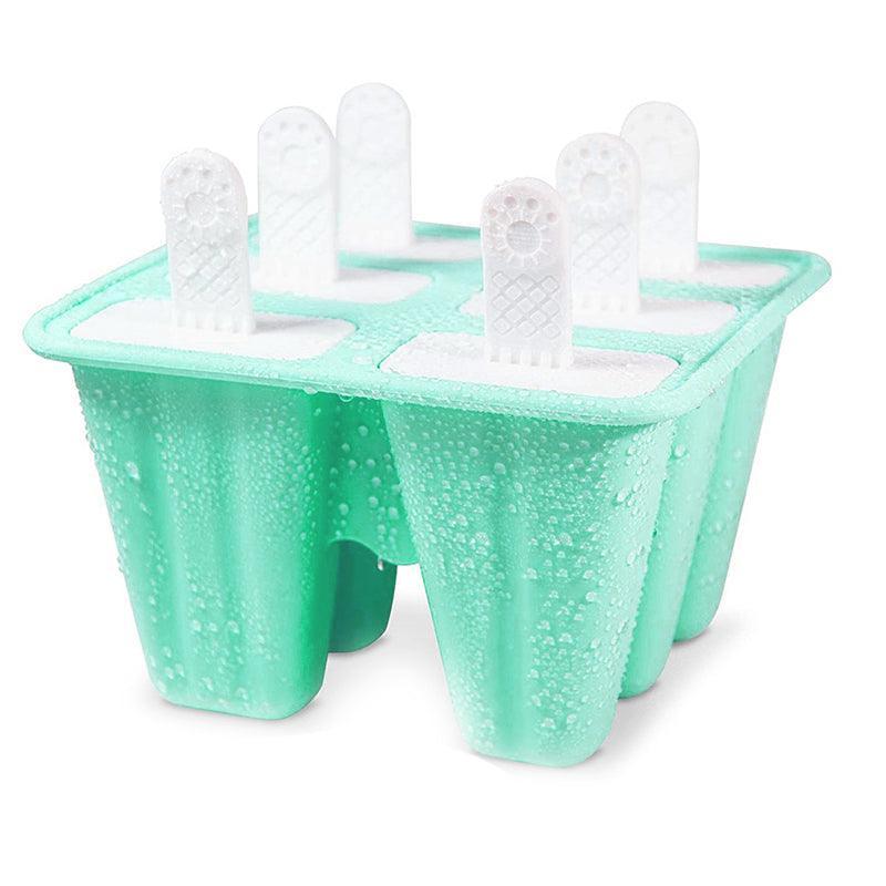 Silicone Ice Cream Mould Block Frozen Molds Icy Pole Jelly Popsicle - Blue-10Grid