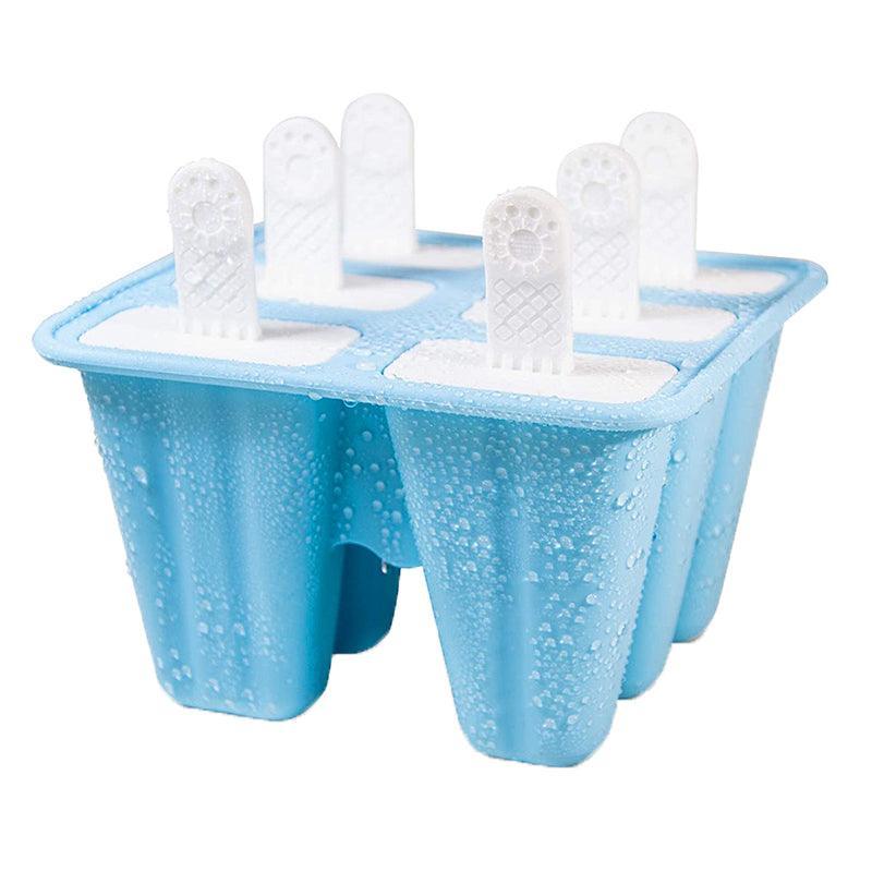 Silicone Ice Cream Mould Block Frozen Molds Icy Pole Jelly Popsicle - Pink-10Grid