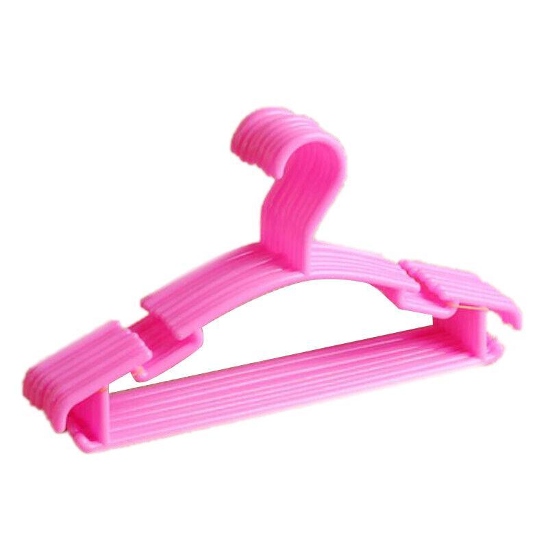 10pcs Small Plastic Clothes Hangers Mini Coat Hanger Set for Wardrobe Storage - Purple