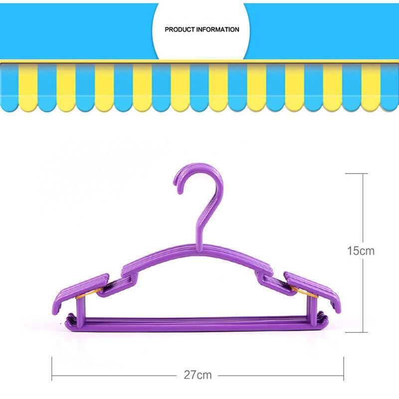 10pcs Small Plastic Clothes Hangers Mini Coat Hanger Set for Wardrobe Storage - White