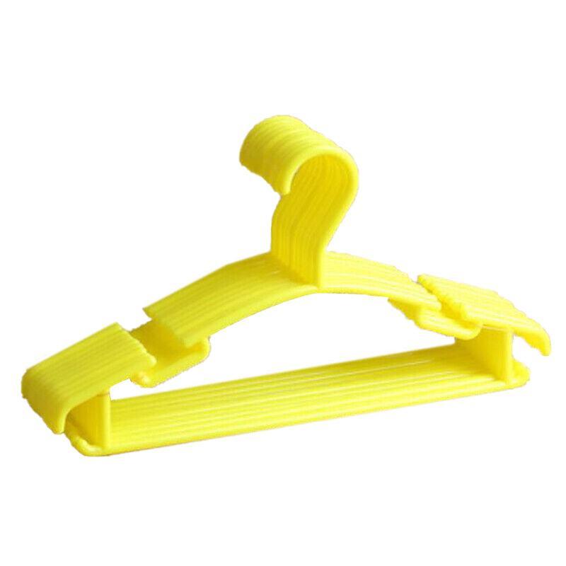 10pcs Small Plastic Clothes Hangers Mini Coat Hanger Set for Wardrobe Storage - Yellow