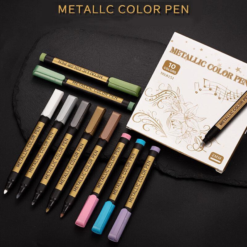 10Pcs/Set Waterproof Acrylic Paint Pens for Art on Metal Glass & Rock