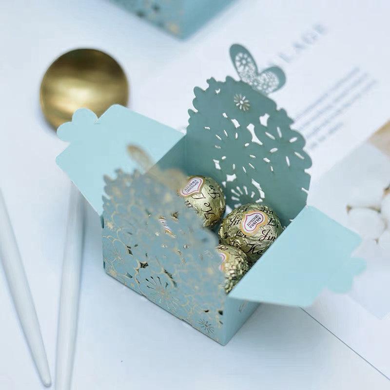 12X Laser Cut Favor Boxes Bigger 6Cm Base Wedding Favour Gift Box Party Au Stock - Pink