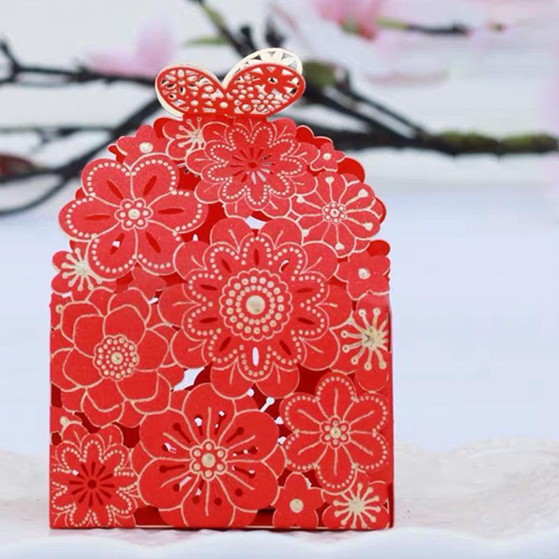 12X Laser Cut Favor Boxes Bigger 6Cm Base Wedding Favour Gift Box Party Au Stock - Pink